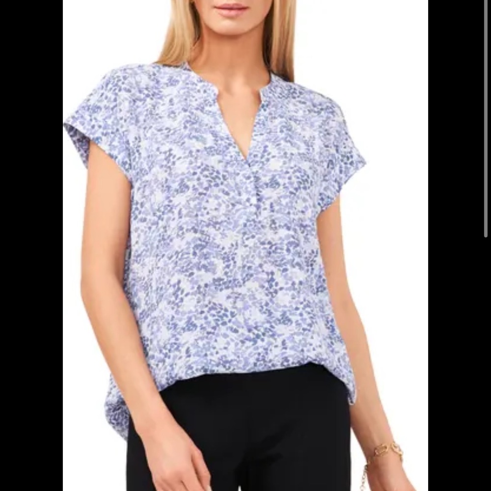 Chaus split neck georgette blouse size xl
